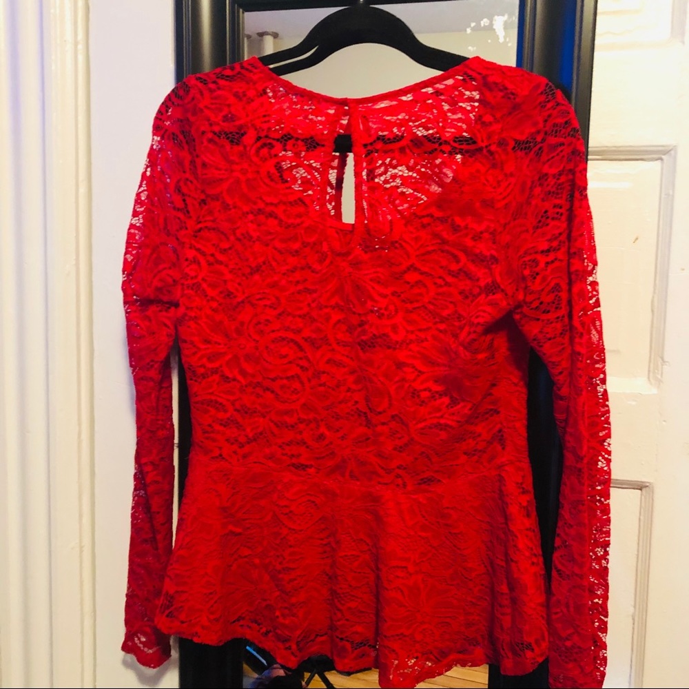 Full Lace Red Top - Picture 3 of 3
